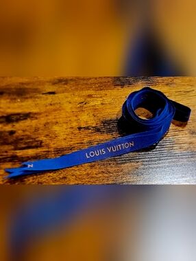 NEW XL Louis Vuitton Blue Ribbon Orange Logo Monogram 100” Gift Box Wrap Handbag